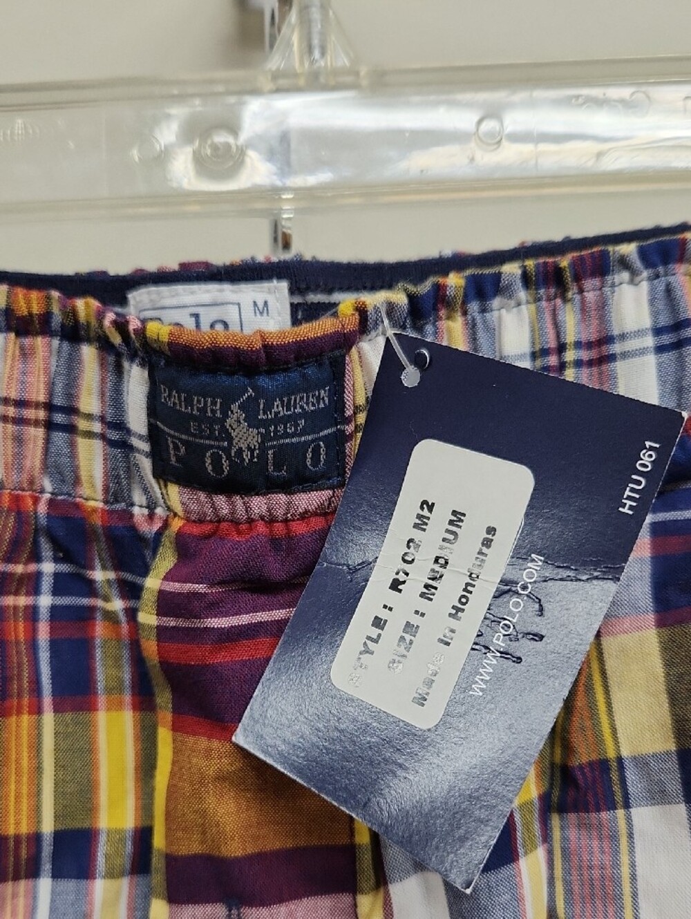 3 Polo by Ralph Lauren Red Blue Yellow White Plaid Men’s Boxers - Picture 2 of 10